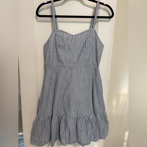 Blue & white seersucker dress